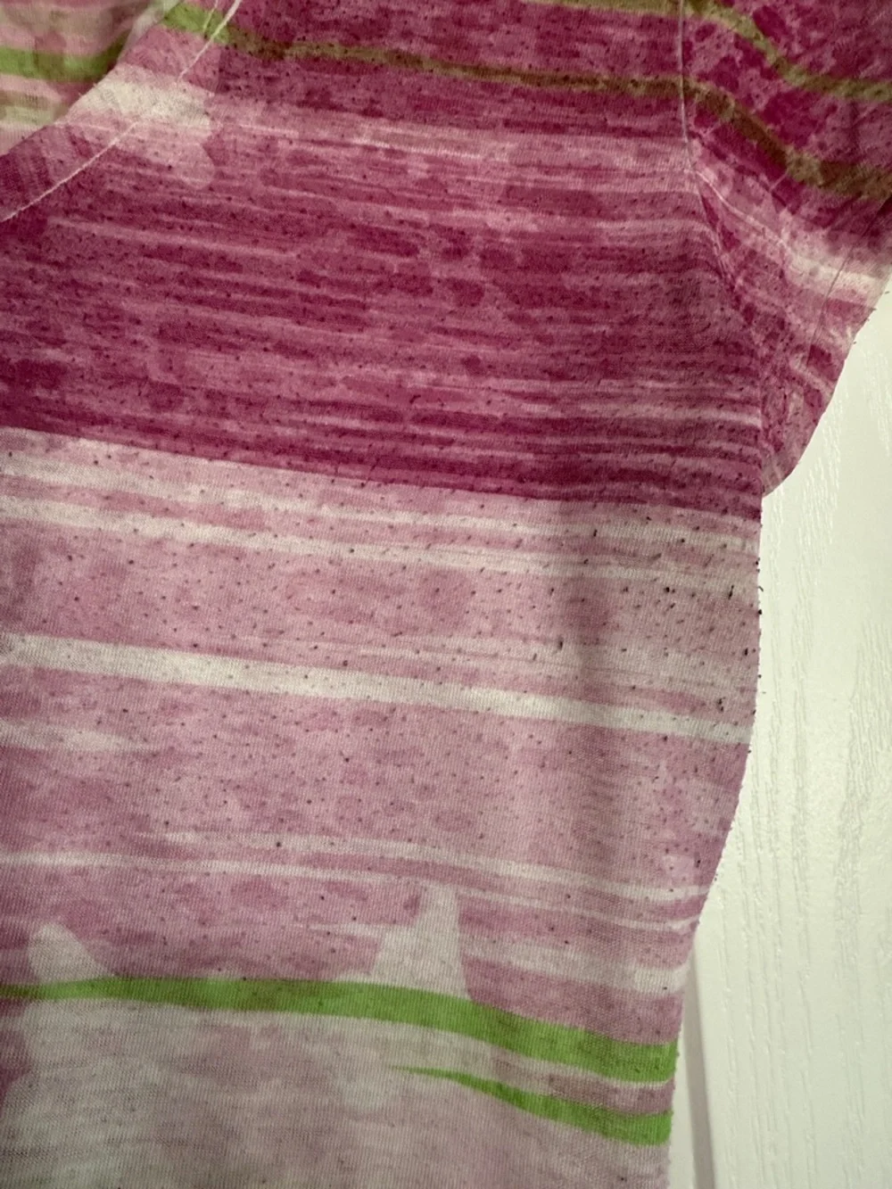 The North Face Pink & Green Stripe V-Neck Tee - Picture 4 of 5
